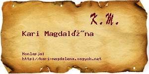 Kari Magdaléna névjegykártya